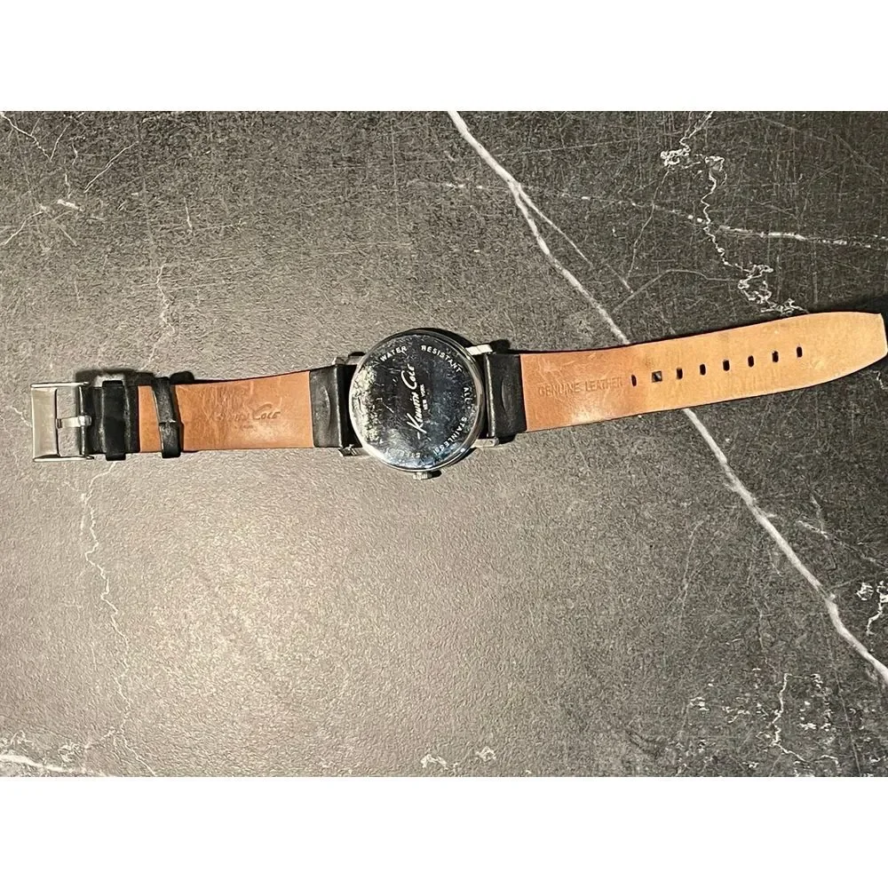 Mens Black and Silver Kenneth Cole Dress Watch - New Battery